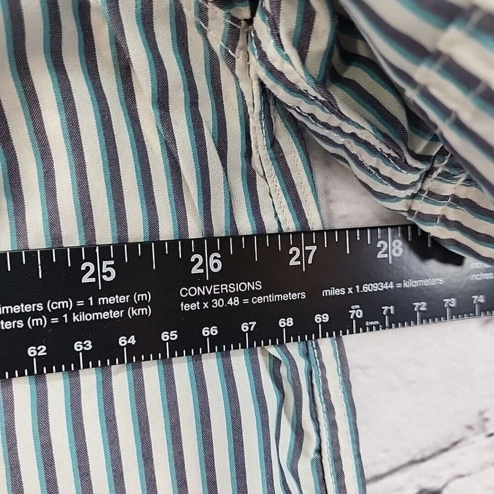 The North Face Mens Shirt Sz XXL Blue‎ Striped Snap Up Short Sleeve